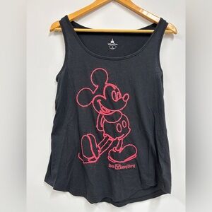 Disney Parks Black Tank Top with Pink Mickey Mouse Thread Design - size M